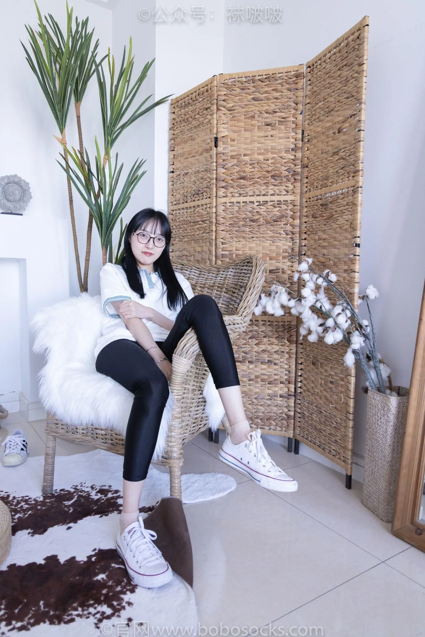 [BoBoSocks袜啵啵]NO.044 稚予-贝壳头、匡威帆布鞋、短肉丝 [154P]插图3